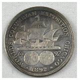 1892 Silver Columbian Exposition Half, 90%, Nice