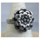 925 Sterling Silver Dahlia Flower Ring