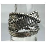 925 Silver Israel Paz Multi-Textured Highway Band