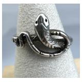 925 Sterling Silver Vintage Snake Wrap Ring
