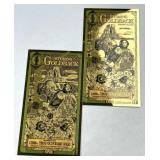 (2) Wyoming 1 Goldback 1/1000th Oz Gold Each