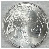 1oz Silver Buffalo/Chief Round .999 Fine w/ Rays