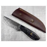 Damascus Steel Fixed Blade Knife w/ Sheath