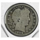 1899 Barber Silver Quarter, US 90%