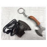 Damascus Steel Mini Axe w/ Sheath