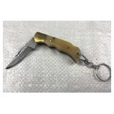 Damascus Steel Folding Blade Keychain Knife