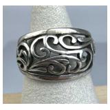 925 Silver Open Scroll Band Ring
