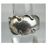 925 Silver Lace-Up Edge Band Ring