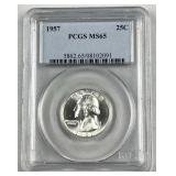 1957 Silver Washington Quarter, PCGS MS65