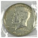 1969-D JFK 40% Silver Half Dollar, US 50c Coin