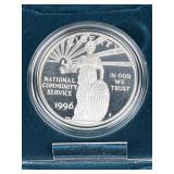 1996 Silver Proof Dollar National Community Serv.
