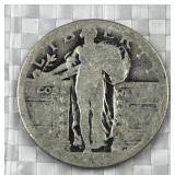 Silver Standing Liberty Quarter, US 90%, No Date