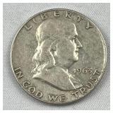 1963-D Franklin Silver Half Dollar, US 90%