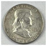 1962 Franklin Silver Half Dollar, US 90%