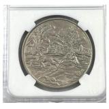 1oz Troy Silver Winter Scene Round .999 Vintage