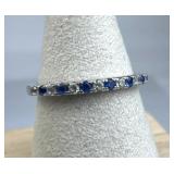 925 Silver Blue Spinel & Zirconia Stacking Band