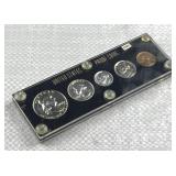 1958 Silver US Proof Coin Set, 90% Half, 25c, 10c