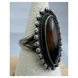 925 Silver Vintage Bell Trading Post Agate Ring