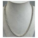 925 Silver Vintage Ball Bead Necklace