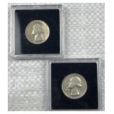 1955-P&D Washington Silver Quarters, US 90%