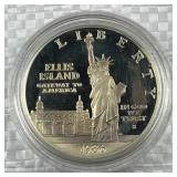 1986-S Silver Proof Ellis Island Commem $1, 90%