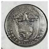 1930 Panama Silver Half Balboa