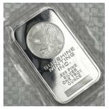 1oz Silver Sunshine Minting Bar .999 Fine BU