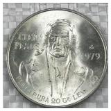 1979 Silver Mexico 100 Pesos Coin