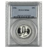 1956 Silver Washington Quarter, PCGS MS66