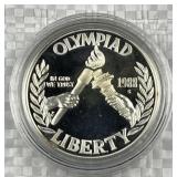 1988-S Silver Proof Olympics Dollar, 90%