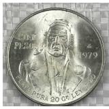 1979 Silver Mexico 100 Pesos Coin