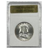 1963 Franklin Silver Half Dollar, Luster, US 90%