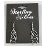 925 Silver Dangling Intertwined Teardrop French Wi