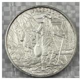 1oz Silver Prospector Wild West Art Round .999