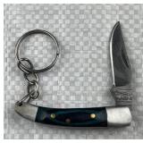 Damascus Steel Folding Keychain Knife