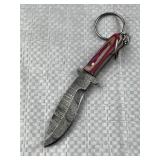 Damascus Steel Mini Kukri Knife w/ Sheath