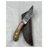 Damascus Steel Fixed Blade Knife w/ Sheath
