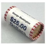 $25 Roll George Washington Dollars, BU
