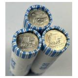 (3) Rolls BU Keelboat & Louisiana Purchase Nickels