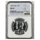 1966 JFK 40% Silver SMS Half, NGC MS67
