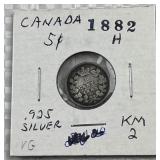 1882H Canada Silver Half Dime