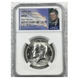 1968-D JFK 40% Silver NGC MS63 JFK Holder