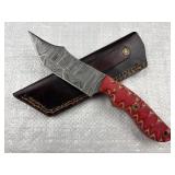 Damascus Steel Fixed Blade Dagger w/ Sheath