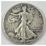 1942-S Walking Liberty Silver Half Dollar, US 90%