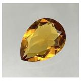 5.44 Carat Pear Cut Honey Citrine Gemstone