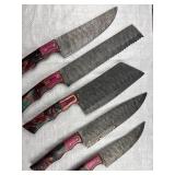 (5) Damascus Steel Chef