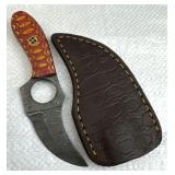 Damascus Steel Fixed Blade Knife w/ Sheath