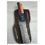 Damascus Steel Fixed Blade Knife w/ Sheath