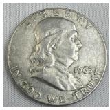 1963-D Franklin Silver Half Dollar, US 90%