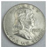 1963-D Franklin Silver Half Dollar, US 90%